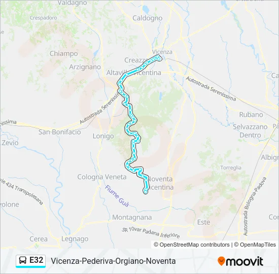 E32 Bus Line Map