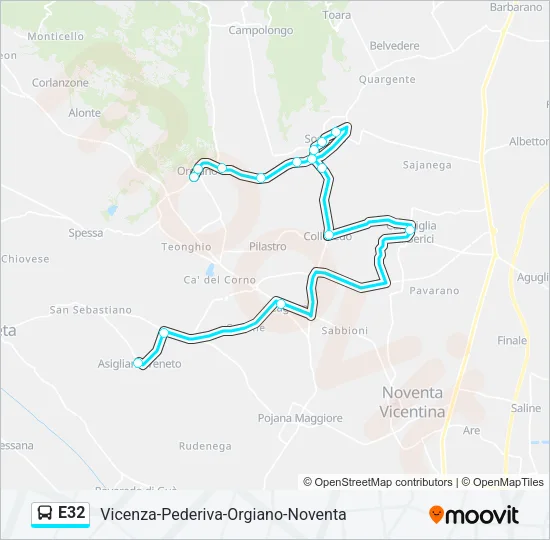E32 Bus Line Map