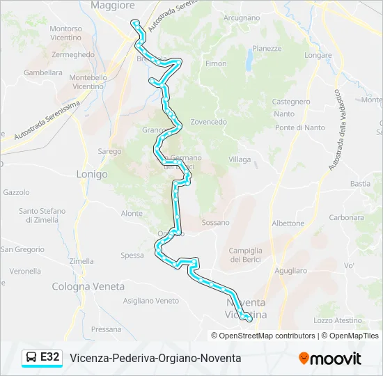E32 Bus Line Map