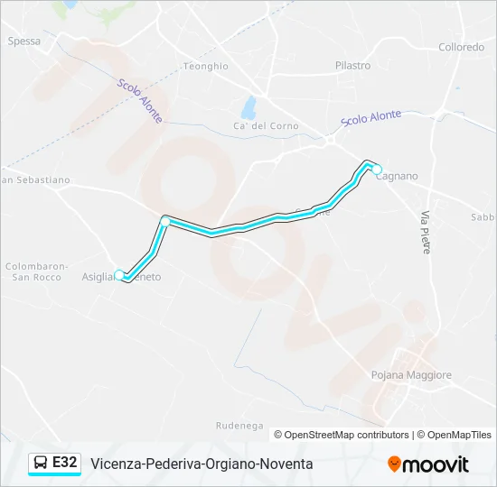 E32 Bus Line Map