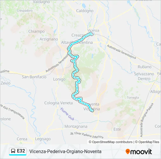 E32 Bus Line Map