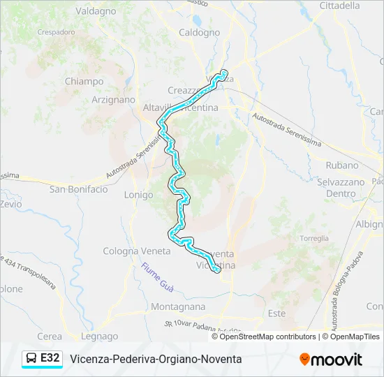 E32 Bus Line Map