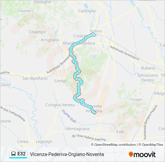 E32 Bus Line Map