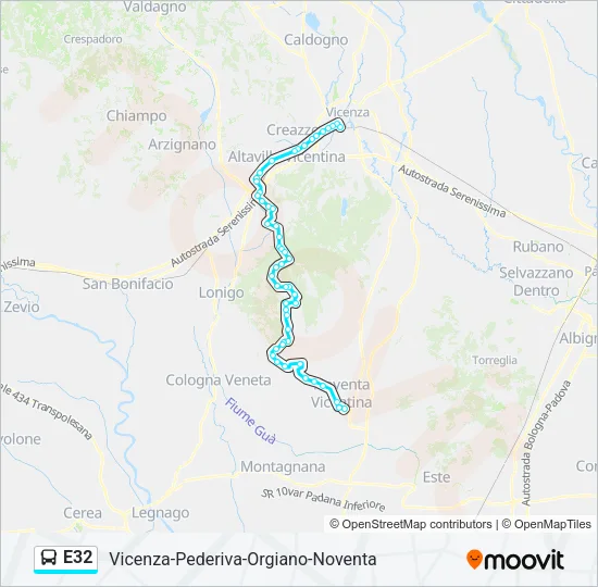 E32 Bus Line Map