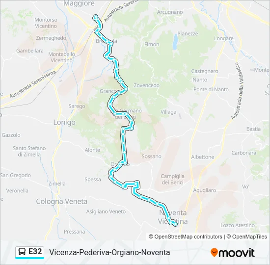E32 Bus Line Map