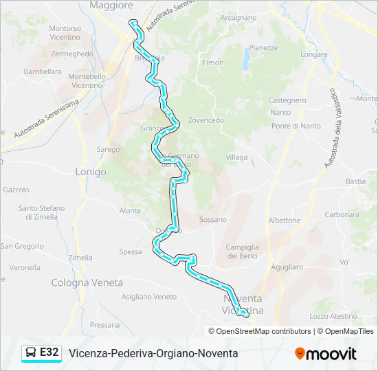 E32 Bus Line Map