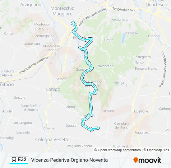 E32 Bus Line Map