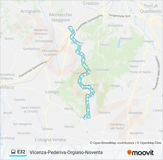 E32 Bus Line Map