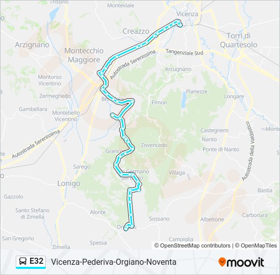 E32 Bus Line Map