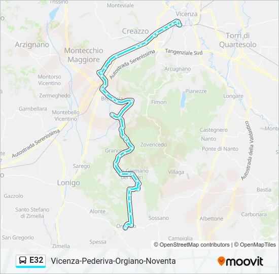 E32 Bus Line Map