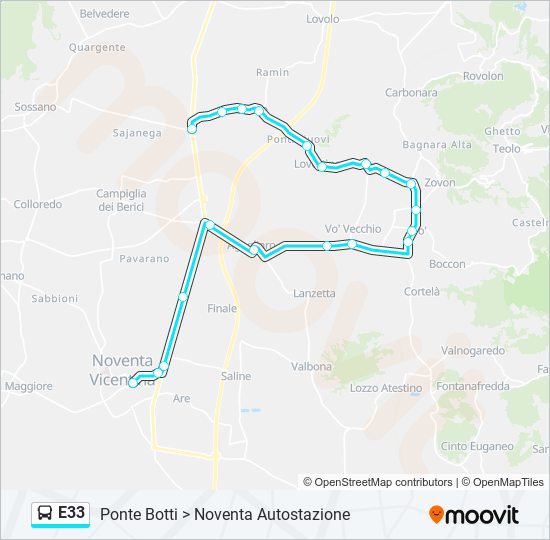 E33 bus Line Map