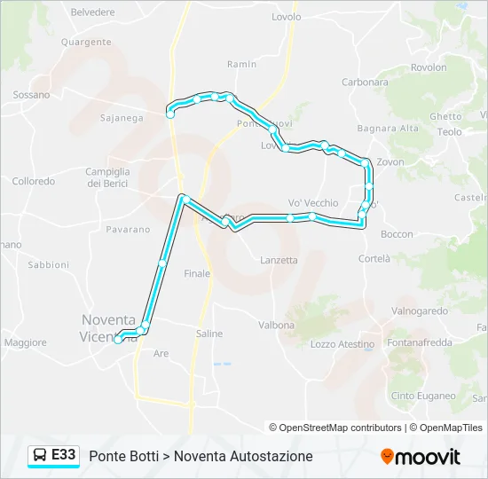 E33 Bus Line Map