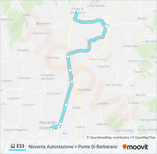 E33 Bus Line Map