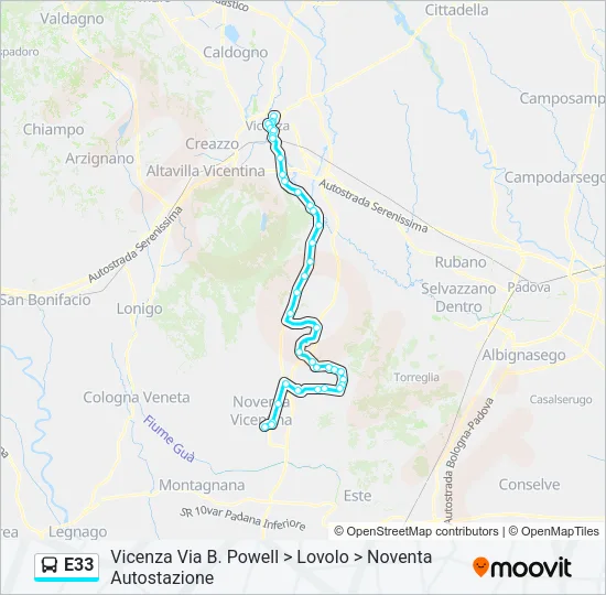E33 Bus Line Map