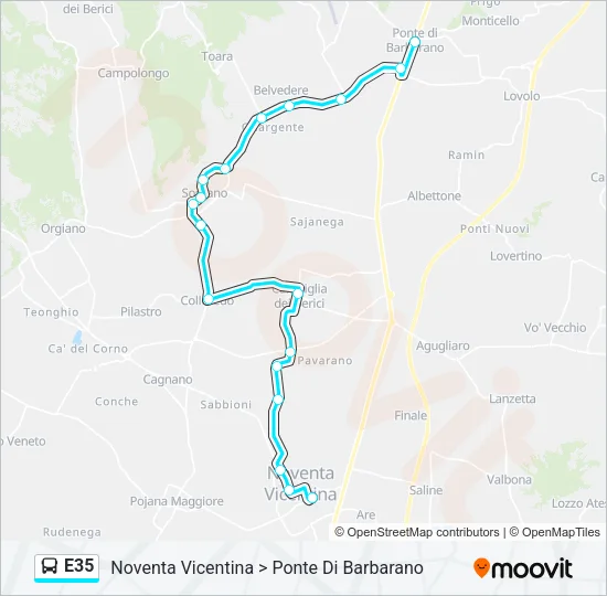 E35 Bus Line Map