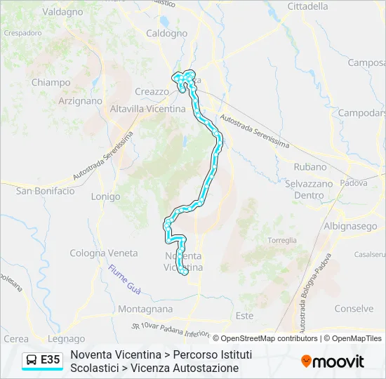 E35 Bus Line Map