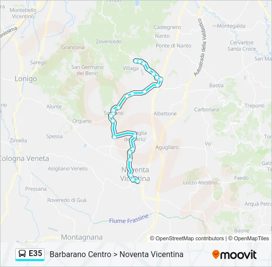 E35 Bus Line Map