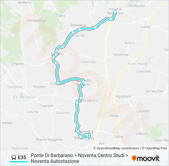 E35 Bus Line Map