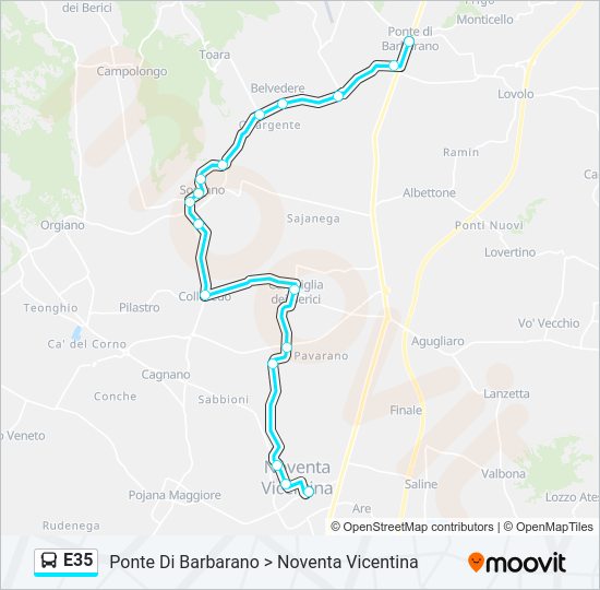 E35 Bus Line Map