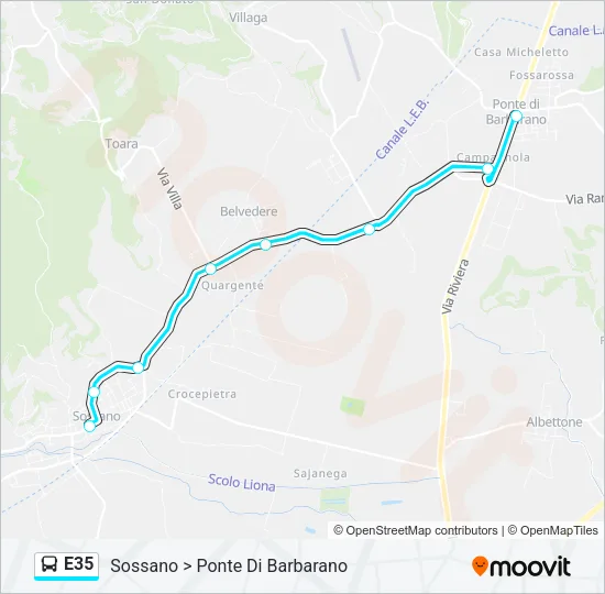 E35 Bus Line Map