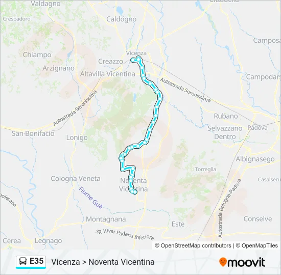 E35 Bus Line Map