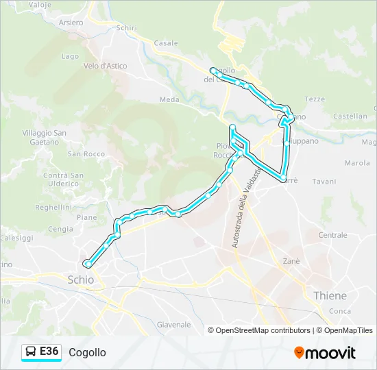 E36 Bus Line Map
