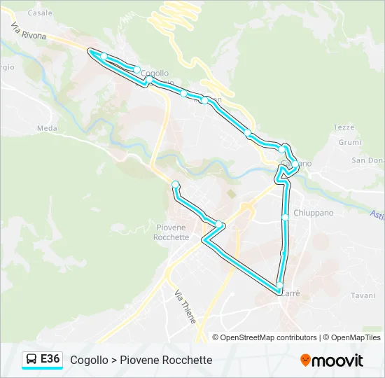 E36 Bus Line Map