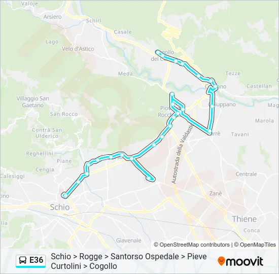 E36 Bus Line Map