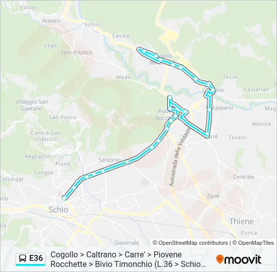 E36 Bus Line Map