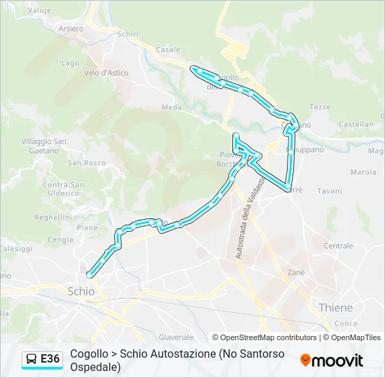 E36 Bus Line Map