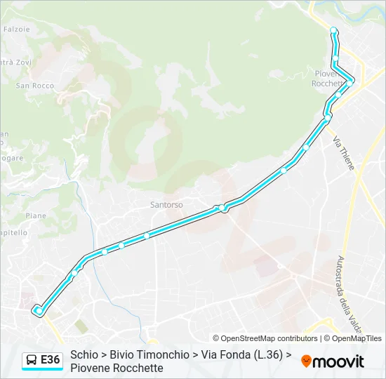 E36 Bus Line Map
