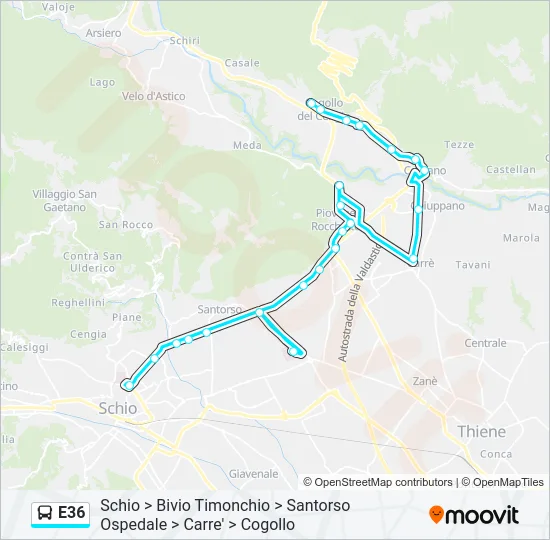 E36 Bus Line Map