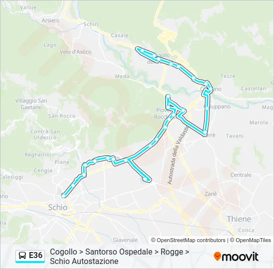 E36 Bus Line Map