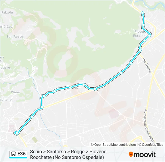 E36 Bus Line Map