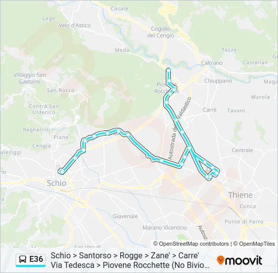 E36 Bus Line Map