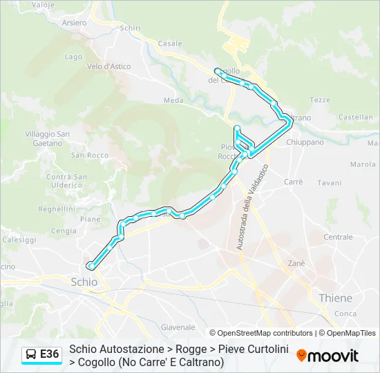 E36 Bus Line Map