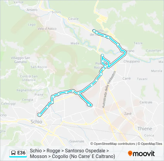 E36 Bus Line Map