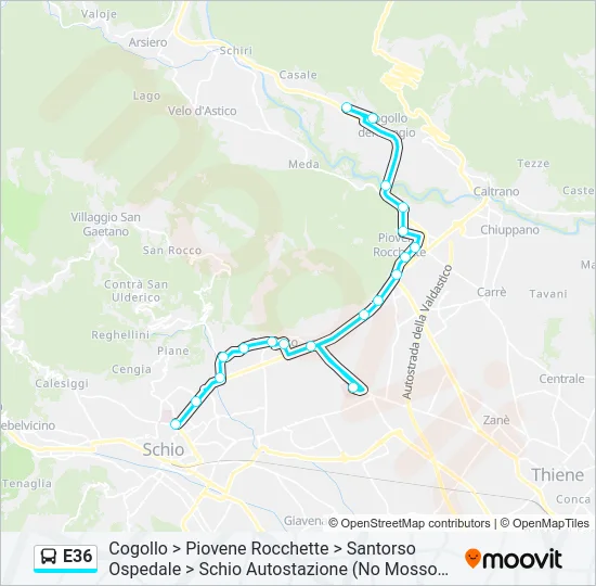 E36 Bus Line Map