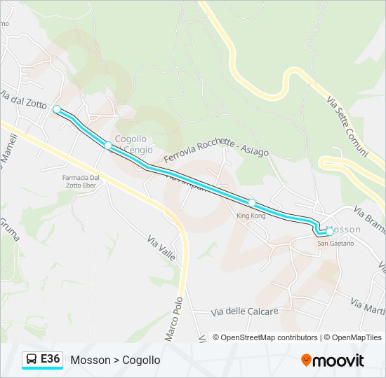 E36 Bus Line Map