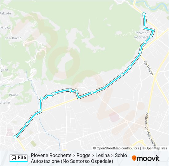E36 Bus Line Map