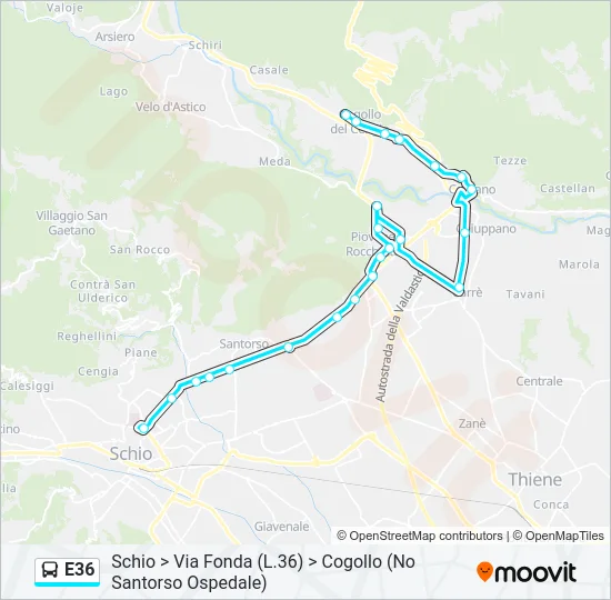 E36 Bus Line Map