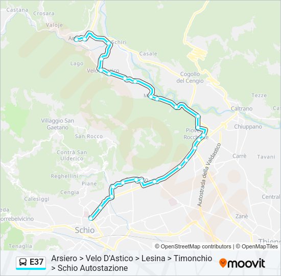 E37 Bus Line Map