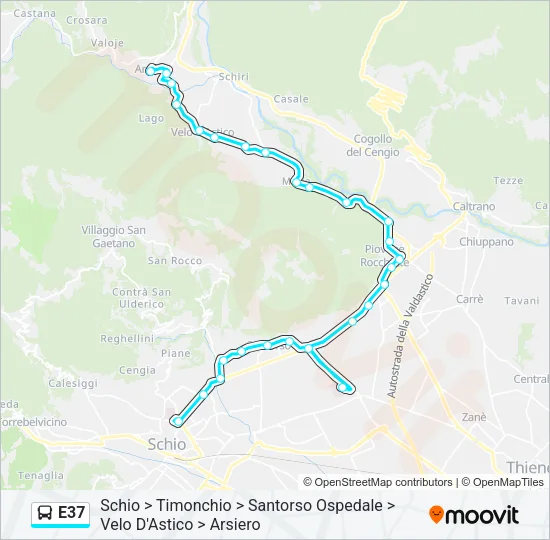 E37 Bus Line Map