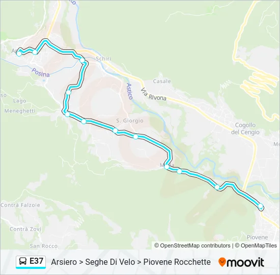 E37 Bus Line Map