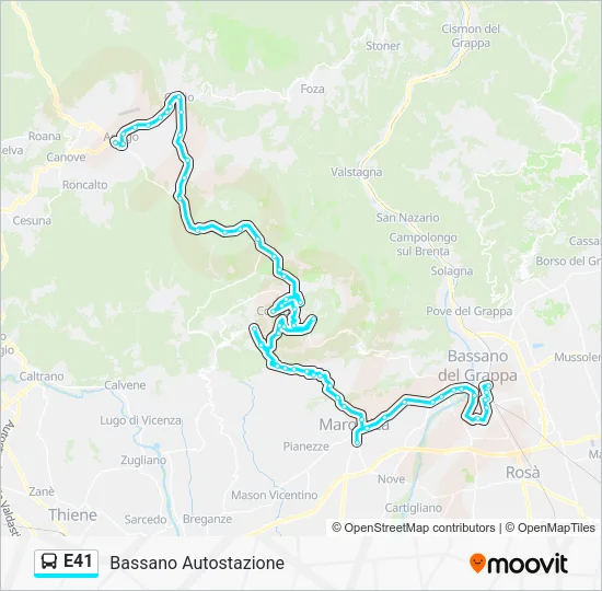 E41 Bus Line Map