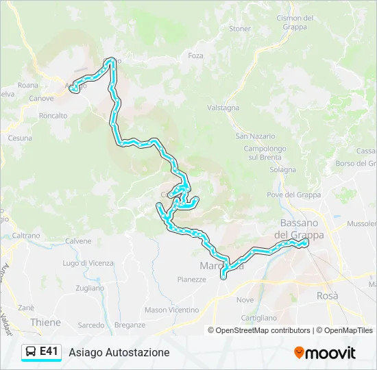 E41 Bus Line Map