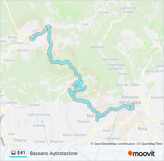 E41 Bus Line Map