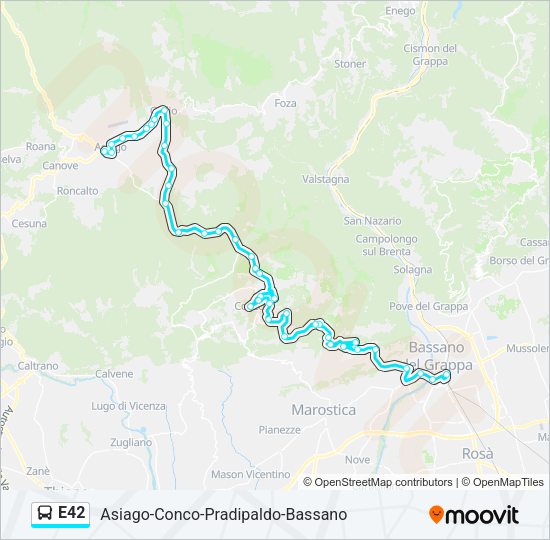 E42 Bus Line Map