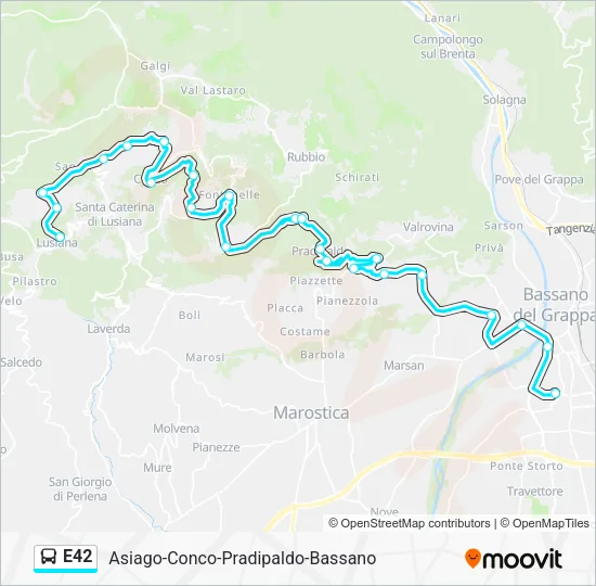 E42 Bus Line Map