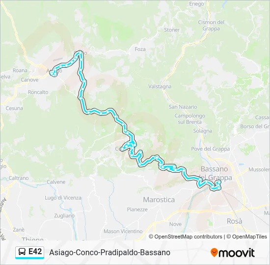 Percorso linea bus E42